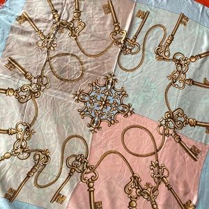 Vintage Echo Key and Chain 100% Silk Scarf